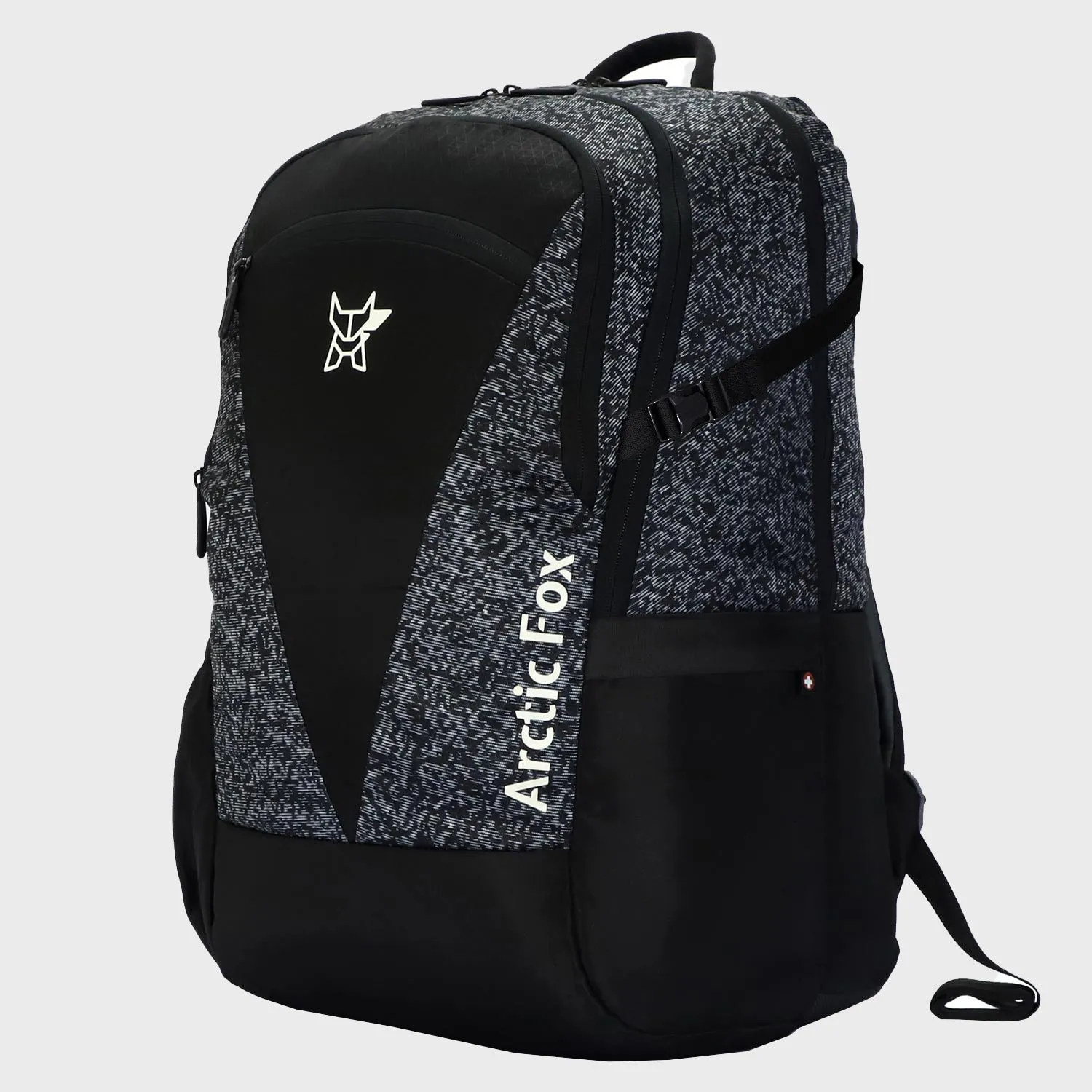 Arctic Fox Glitch Jet Black Big  36 Ltr Everyday And Hiking  Backpack