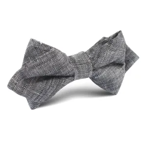 Black Linen Chambray Diamond Bow Tie