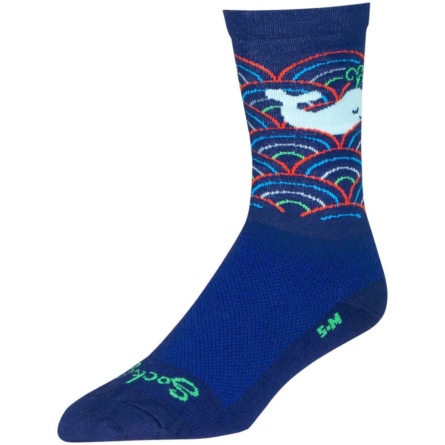 Crew Oh Whale Bike Socks - Blue