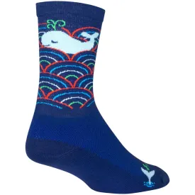 Crew Oh Whale Bike Socks - Blue