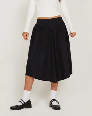 India Midi Skirt in Black