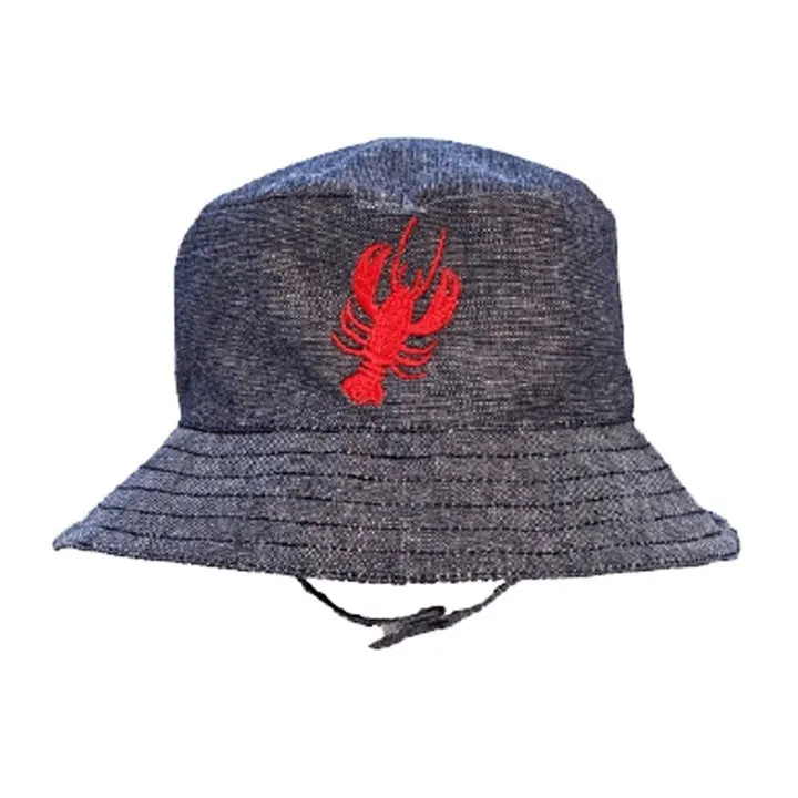 Lobster UPF 25  Chambray Bucket Hat for Babies and Toddlers