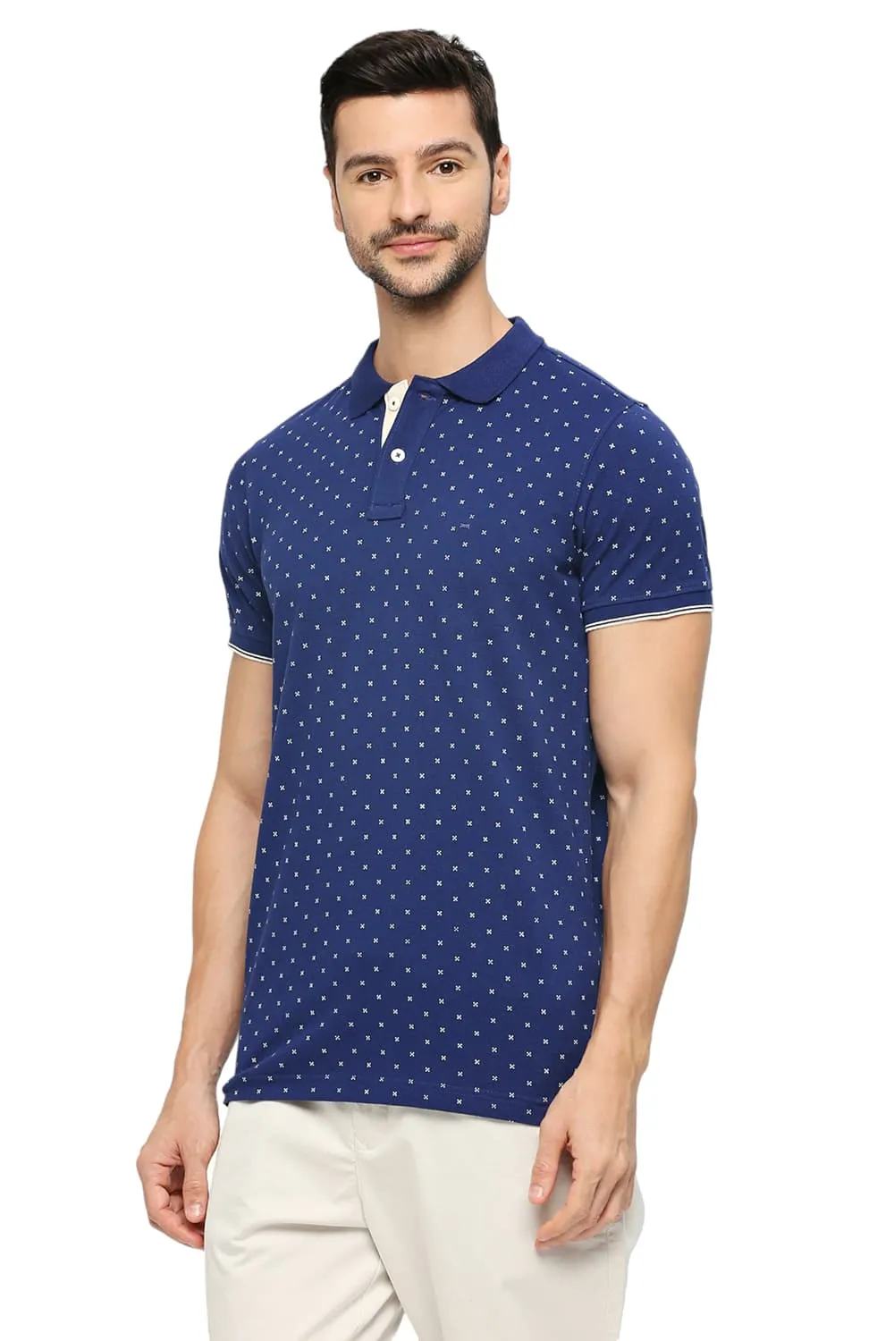 Muscle Fit Cotton Printed Polo T-Shirts