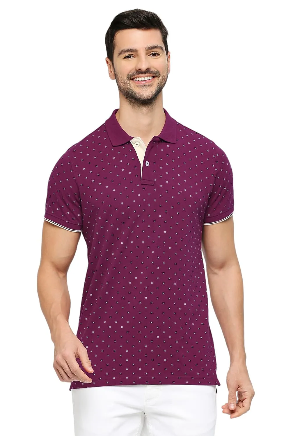 Muscle Fit Cotton Printed Polo T-Shirts