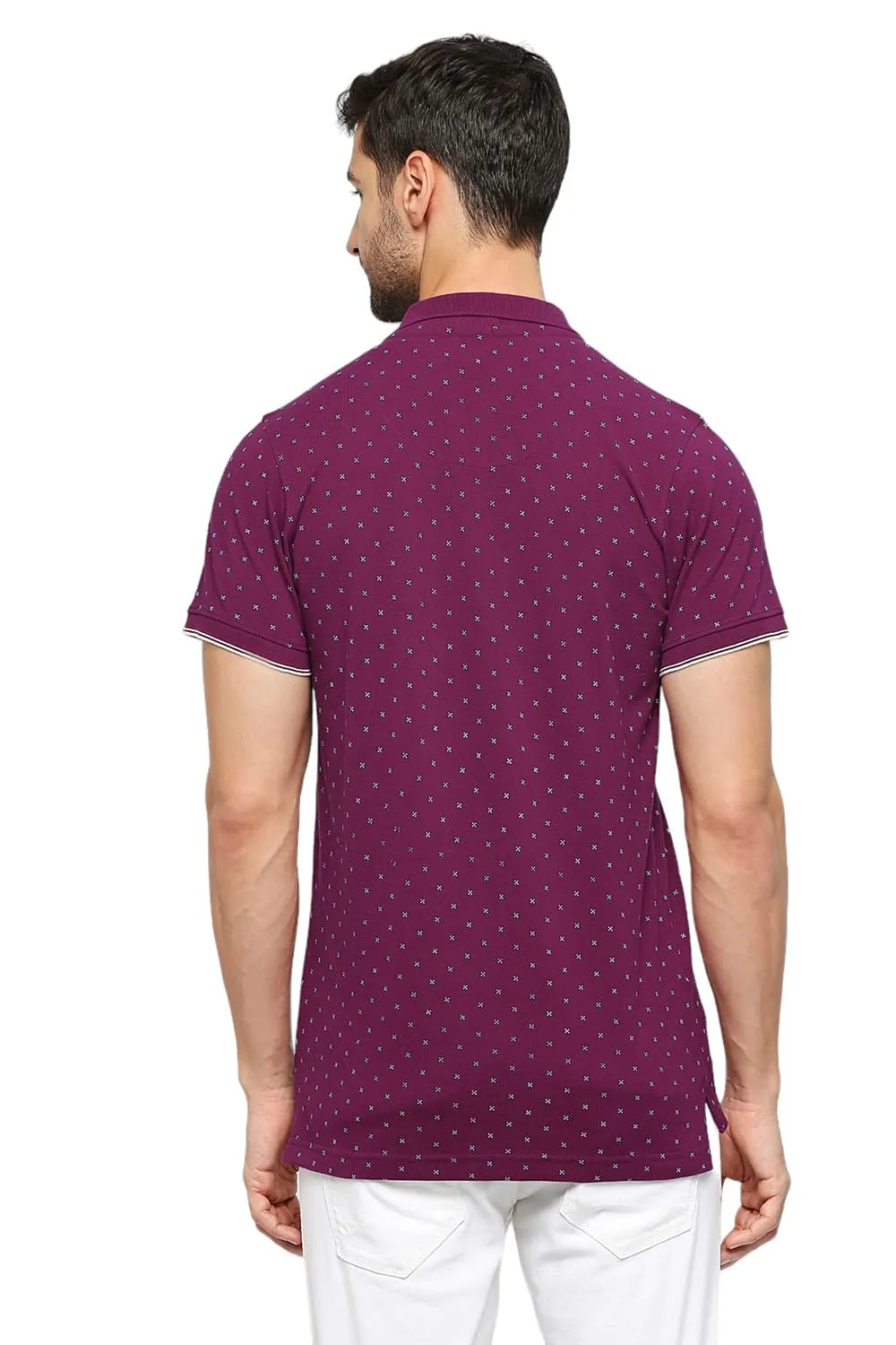 Muscle Fit Cotton Printed Polo T-Shirts