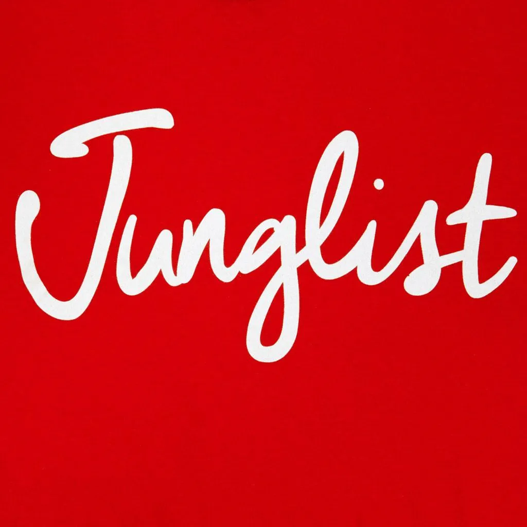 Red Junglist T-Shirt with white print