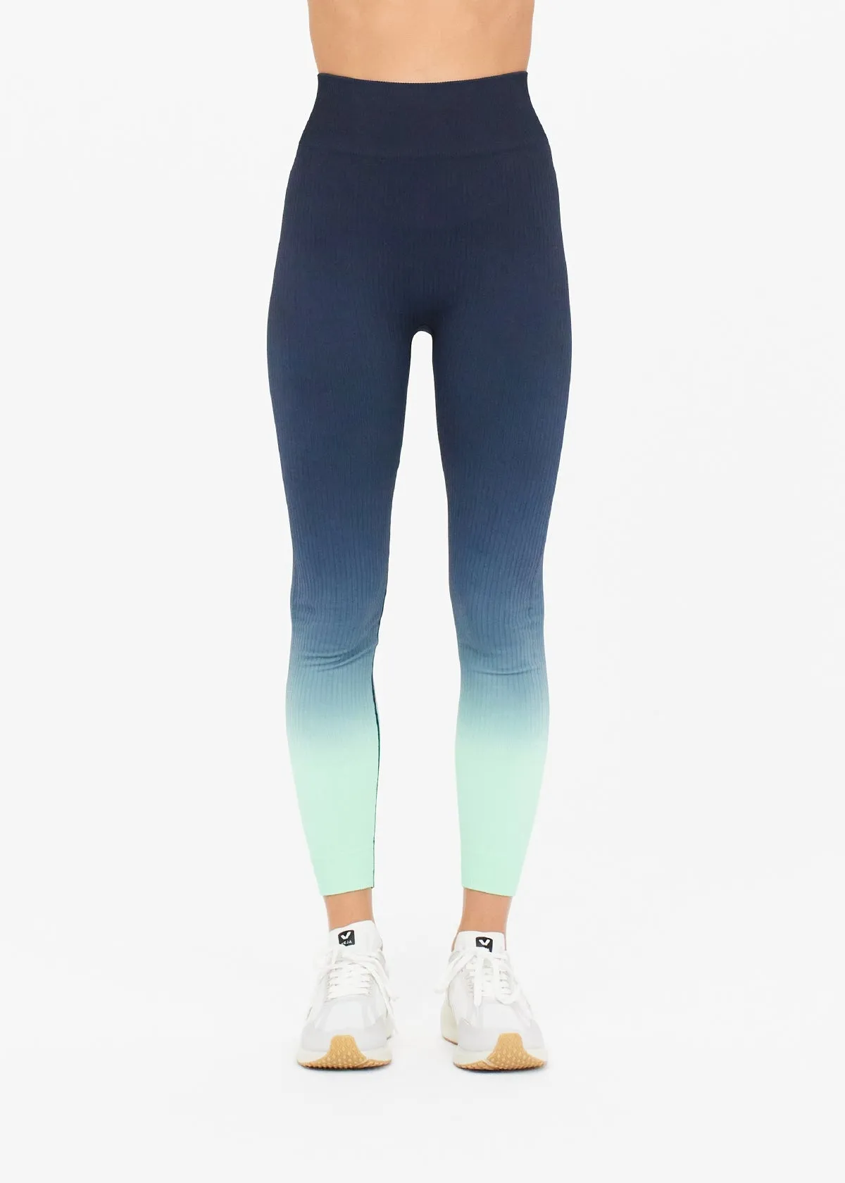 Seamless Knit Midi Pant Blue