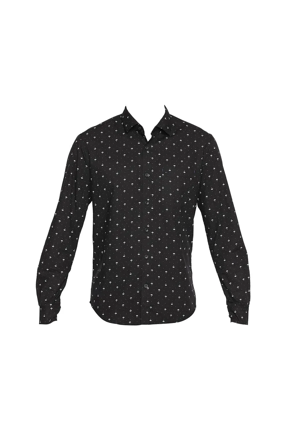 Slim Fit Poplin Printed Shirt