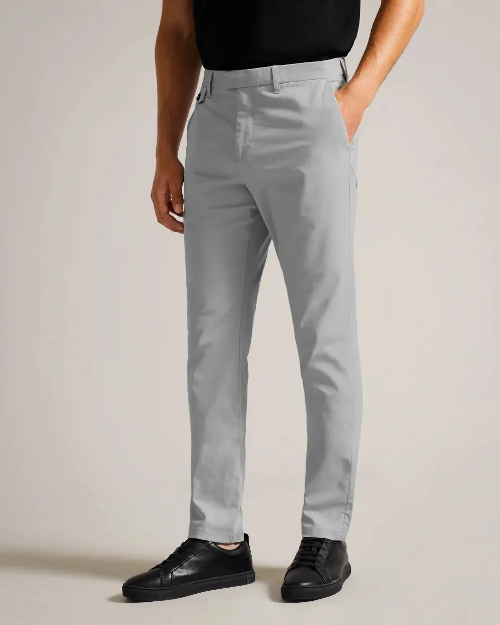 Slim Fit | Textured Chinos - Light Grey